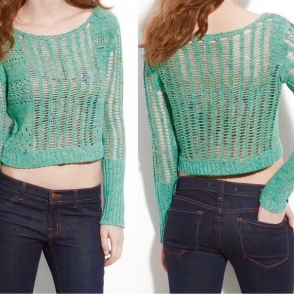 Free People Sweaters - Free People Open Knit Cropped Sweater